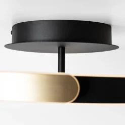 Wszystkie Lampy Sufitowe|Zumaline Lampa sufitowa LED pierścieniowa czarno-złota LINOS