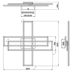 Lampa sufitowa LED ramka czarna CORSO z pilotem