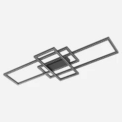 Wszystkie Lampy Sufitowe|Zumaline Lampa sufitowa LED ramka czarna ERVI z pilotem