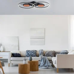 Wszystkie Lampy Sufitowe|Paul Neuhaus Lampa sufitowa LED RGB efekt głębi czarna TUNEL z pilotem