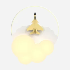 Dzieci Zumaline Lampa sufitowa LED samolot złoty FOCUS z pilotem