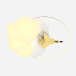 Dzieci Zumaline Lampa sufitowa LED samolot złoty FOCUS z pilotem