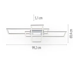 Wszystkie Lampy Sufitowe|Paul Neuhaus Lampa sufitowa LED 48W chrom ASMIN z pilotem