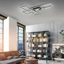 Wszystkie Lampy Sufitowe|Paul Neuhaus Lampa sufitowa LED 45W czarna ASMIN z pilotem