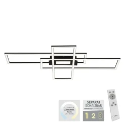 Wszystkie Lampy Sufitowe|Paul Neuhaus Lampa sufitowa LED 45W czarna ASMIN z pilotem