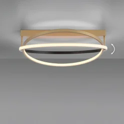 Paul Neuhaus Lampa sufitowa LED Wi-Fi czarno-złota Q-BELUGA z pilotem