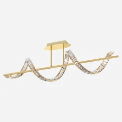 Zumaline Lampa sufitowa LED wstęga złota ATHESA z pilotem