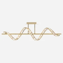 Zumaline Lampa sufitowa LED wstęga złota ATHESA z pilotem