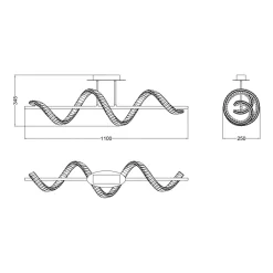Zumaline Lampa sufitowa LED wstęga złota ATHESA z pilotem