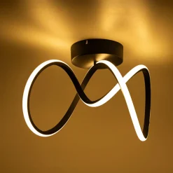 Wszystkie Lampy Sufitowe|Zumaline Lampa sufitowa LED wstęga czarna CLINT 41 cm