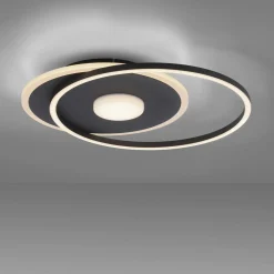 Paul Neuhaus Lampa sufitowa LED z obramowaniem okrągła czarna DOMINO