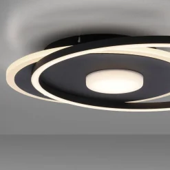 Paul Neuhaus Lampa sufitowa LED z obramowaniem okrągła czarna DOMINO