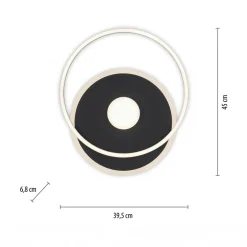 Paul Neuhaus Lampa sufitowa LED z obramowaniem okrągła czarna DOMINO