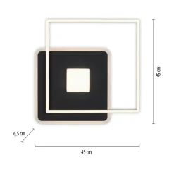 Paul Neuhaus Lampa sufitowa LED z ramką kwadratowa czarna DOMINO