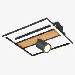 Zumaline Lampa sufitowa LED z reflektorem geometryczna drewno KORDA