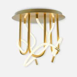 Wszystkie Lampy Sufitowe|Zumaline Lampa sufitowa LED złota BALBO 50 cm