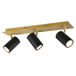 Lampa sufitowa listwa 3 reflektory czarno-złota MARLEY