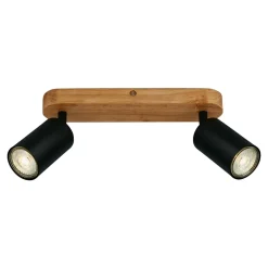 Lampa sufitowa listwa drewniana podstawa czarna VINTAGE II