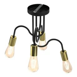 Wszystkie Lampy Sufitowe|Luminex Lampa sufitowa loftowa czarno-złota DOW IV