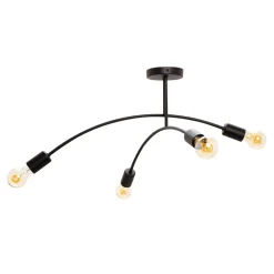 Wszystkie Lampy Sufitowe|domiluce Lampa sufitowa loftowa czarna KORTE 4