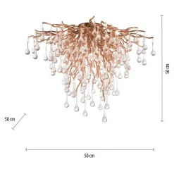 Wszystkie Lampy Sufitowe|Paul Neuhaus Lampa sufitowa miedźiana ICICLE 50x50 cm