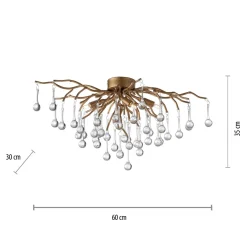 Wszystkie Lampy Sufitowe|Paul Neuhaus Lampa sufitowa miedziana ICICLE 30x60 cm
