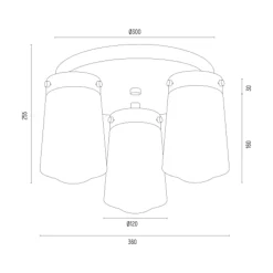 Wszystkie Lampy Sufitowe|inny Lampa sufitowa mosiądz PASADENA 3