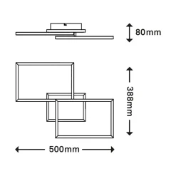 Lampa sufitowa obrotowa z pilotem CCT LED FRAME 50 cm