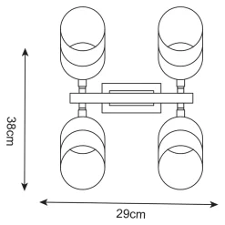 Wszystkie Lampy Sufitowe|Zumaline Lampa sufitowa PORTO CL19020-4-BL