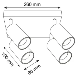Wszystkie Lampy Sufitowe| Lampa sufitowa 4-punktowa czarno-złota MARIBEL IV