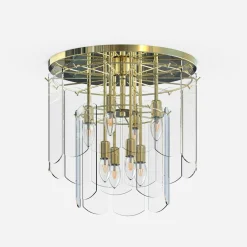 Wszystkie Lampy Sufitowe|Zumaline Lampa sufitowa transparentne szkło złota NIRA φ43 cm