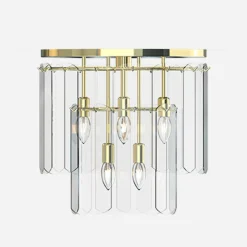 Wszystkie Lampy Sufitowe|Zumaline Lampa sufitowa transparentne szkło złota NIRA φ43 cm