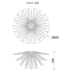Wszystkie Lampy Sufitowe|Zumaline Lampa sufitowa URCHIN C0491-06B-F7DY