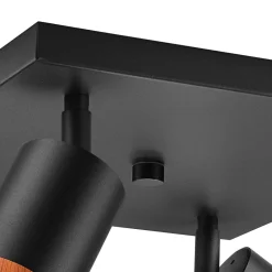 Lampa sufitowa z 4 reflektorkami regulowana czarna AURORA