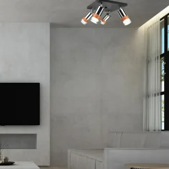 Wszystkie Lampy Sufitowe| Lampa sufitowa z 4 reflektorkami regulowana chrom AURORA