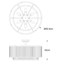 Wszystkie Lampy Sufitowe|Zumaline Lampa sufitowa złota SERGIO 50 cm