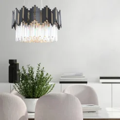 Lampy Wiszące|Zumaline Lampa wiszaca glamour czarno-złota ROTTA