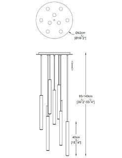 Zumaline Lampa wiszaca LOYA P0461-09C-B5P7 czarna