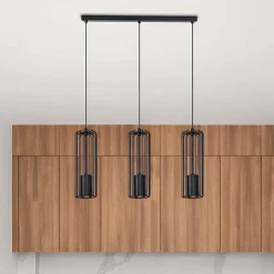 inny Lampa wisząca 3 klosze listwa czarna FALCON