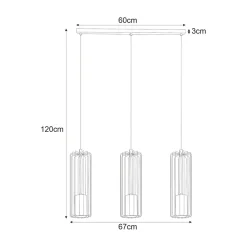 inny Lampa wisząca 3 klosze listwa czarna FALCON