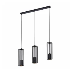 inny Lampa wisząca 3 klosze listwa czarna FALCON