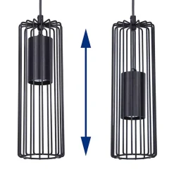 inny Lampa wisząca 3 klosze listwa czarna FALCON