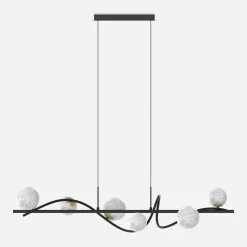 Lampy Wiszące|Zumaline Lampa wisząca 6 kloszy kule czarno-złota NISYRO