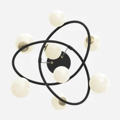 Lampy Wiszące|Zumaline Lampa wisząca 8 kloszy kule czarno-złota NISYRO