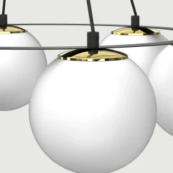 Lampy Wiszące|Luminex Lampa wisząca 6 kloszy kule czarno-złota BALLO VI