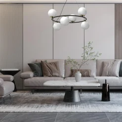 Luminex Lampa wisząca 6 kloszy kule czarno-złota BOLTI VI