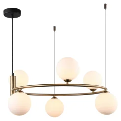 inny Lampa wisząca 6 kul złota AMILY