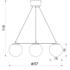 Lampy Wiszące|Luminex Lampa wisząca 4 kule czarno-złota BALLO IV