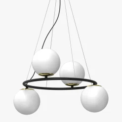 Lampy Wiszące|Luminex Lampa wisząca 4 kule czarno-złota BOLTI IV