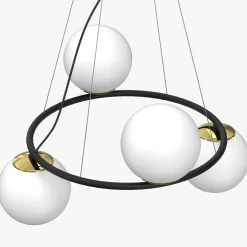 Lampy Wiszące|Luminex Lampa wisząca 4 kule czarno-złota BOLTI IV